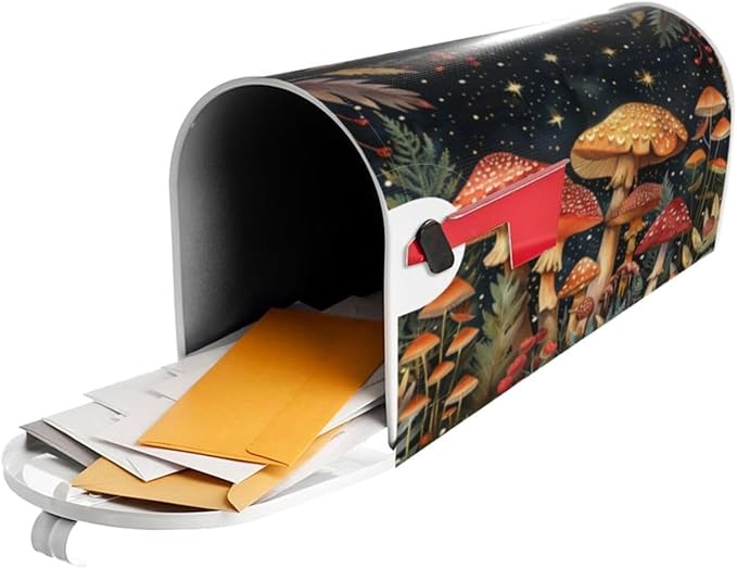 DADABULIU Mailbox Covers Mushroom Forest Vintage Magnetic Letter Post Box Cover Standard Size 21 x 18 Inch Garden Yard Home Decorative