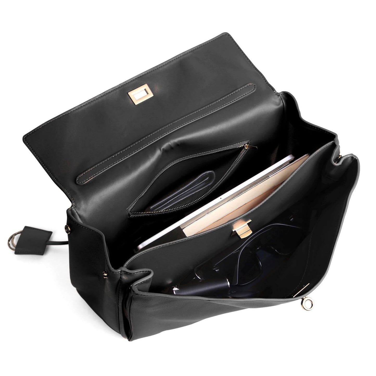 hedexe Genuine Leather Tote Bag for Women: Soft Leather Shoulder Handbags for Ladies - Large Satchel Purse for Travel Work(Black)
