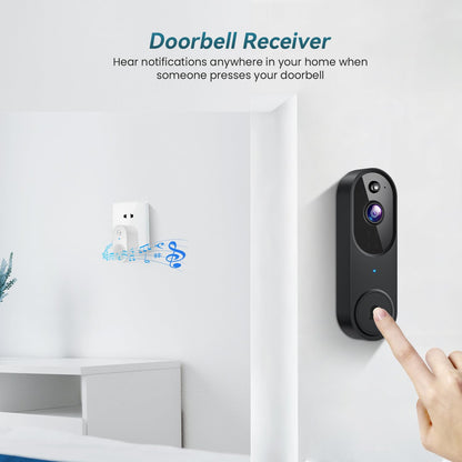 Orbitell Wireless Wi-Fi Video Doorbell Camera with Two Way Audio, AI Motion Detection, Night Vision and Cloud Storage, 2.4G Wi-Fi only