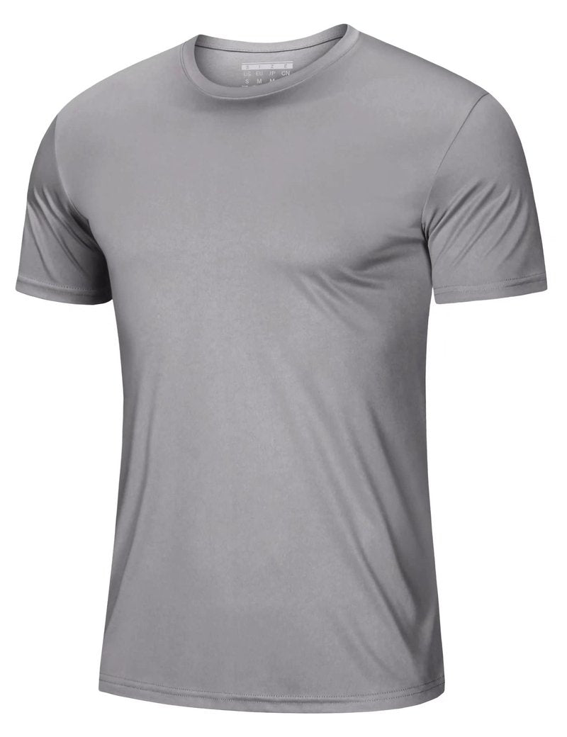 Tee Shirts for Men Short Sleeve Casual Shirts UPF 50+ Sun Protection Gym Athletic T-Shirts Dry Fit Breathable Shirts Outdoor Light Grey