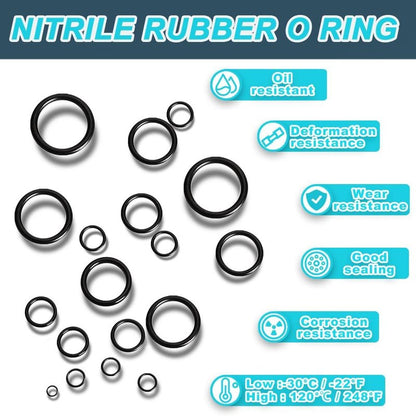 KEZE 1040 Pcs O Ring Kit 21 Size Universal Nitrile Rubber O Ring Assortment Set for Automotive Vehicle Repair Faucet Plumbing Air or Gas Sealing Connections Resist Oil and Heat