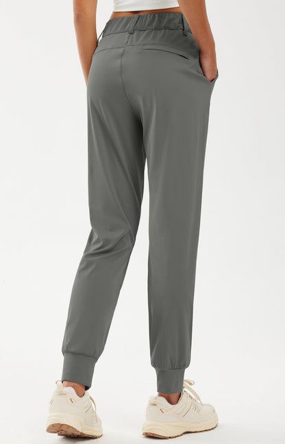 Libin Women's 4-Way Stretch Golf Joggers Pants with Pockets, Tapered Athletic Running Sweatpants, Work Dress Casual Slacks for Women, Grey M