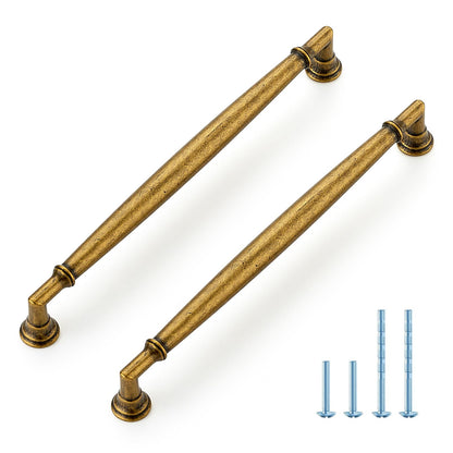 HOME EDIT 10 Pack 7-1/2 Inch Antique Brass Cabinet Handles Solid Zinc Alloy Pulls for Kitchen, Dresser, Closet & Bathroom Cabinets Hardware