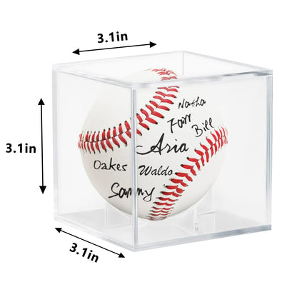 4 Pack Acrylic Baseball Display Case - UV Protected Baseball Holder for Display, Display Case for Autographed, Tennis, Golf, Billiard Balls, Memorabilia