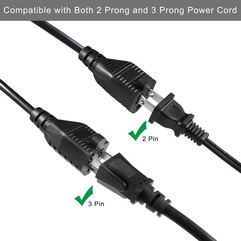 KUNCAN 3-Way Splitter Extension Cord - 3 Prong 1 to 3 Way Power Splitter, 1FT 18AWG 10A/1250W, NEMA 5-15P to 3X NEMA 5-15R Y Style 3-Outlet Extension Cord for Home, Room, Office(Black 1-Pack)