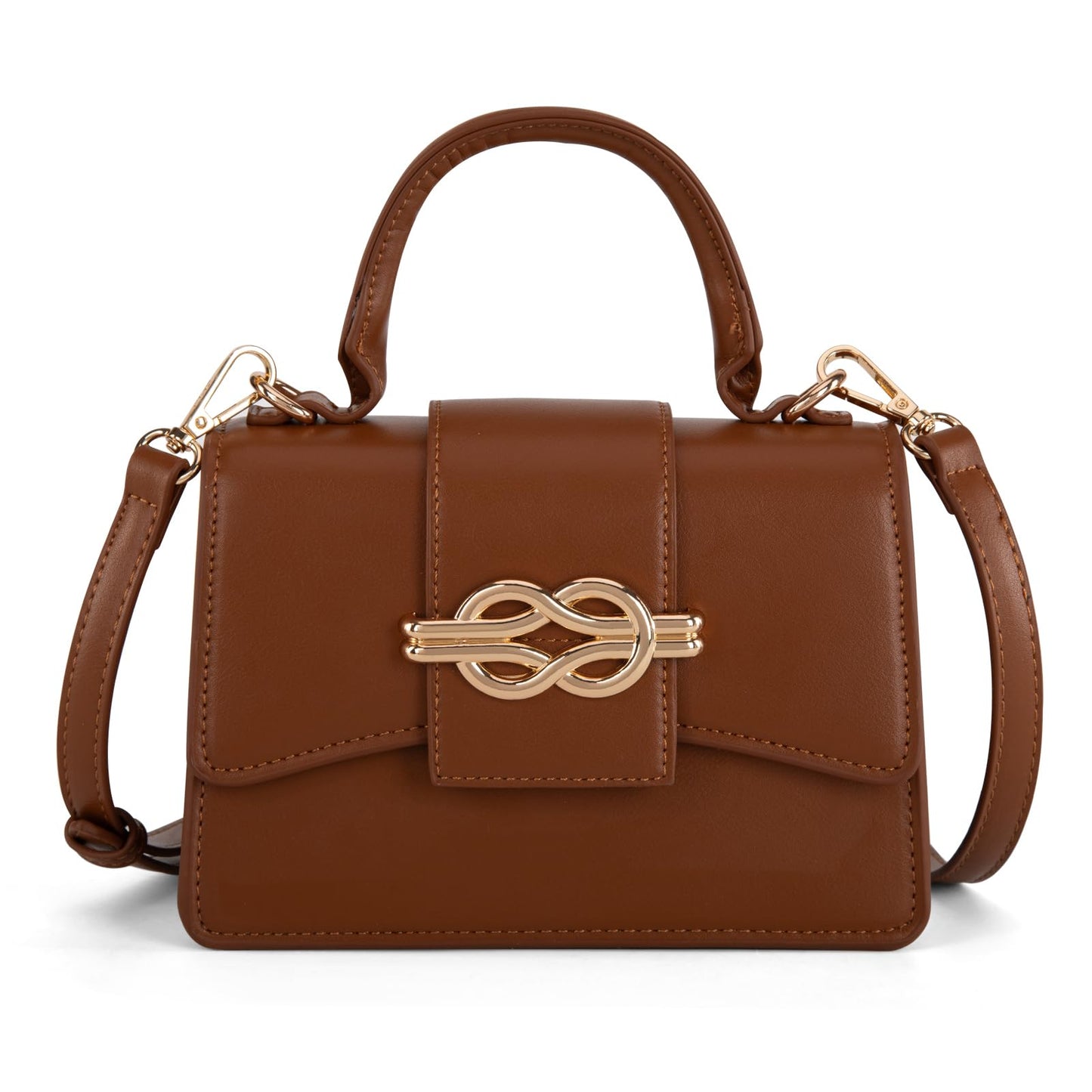 Milan Chiva Small Top Handle Purses for Women Mini Satchel Crossbody Bag Elegant Trendy Square Bag Designer Handbag MC-415BR