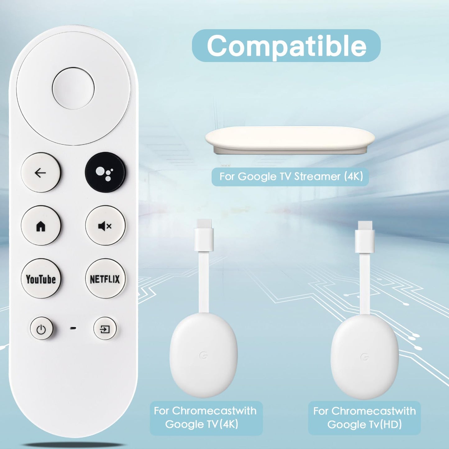 for TCL Google TV Remote, RC813 for Voice Replacement Control,for Android Mini-LED QLED 4K UHD Smart Television, with 6 Shortcut Buttons for NEIFLX/Prime/YouTube/TCL/Apple TV Buttons