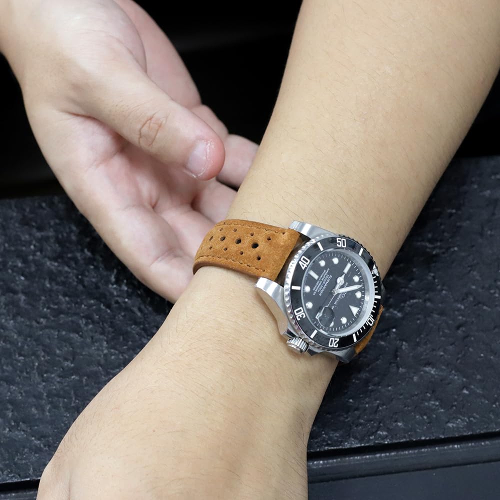 Onthelevel Suede Leather Watch Strap 18mm 19mm 20mm 21mm 22mm 24mm Rally Racing Watch Band With Quick Release Replacement Watchband