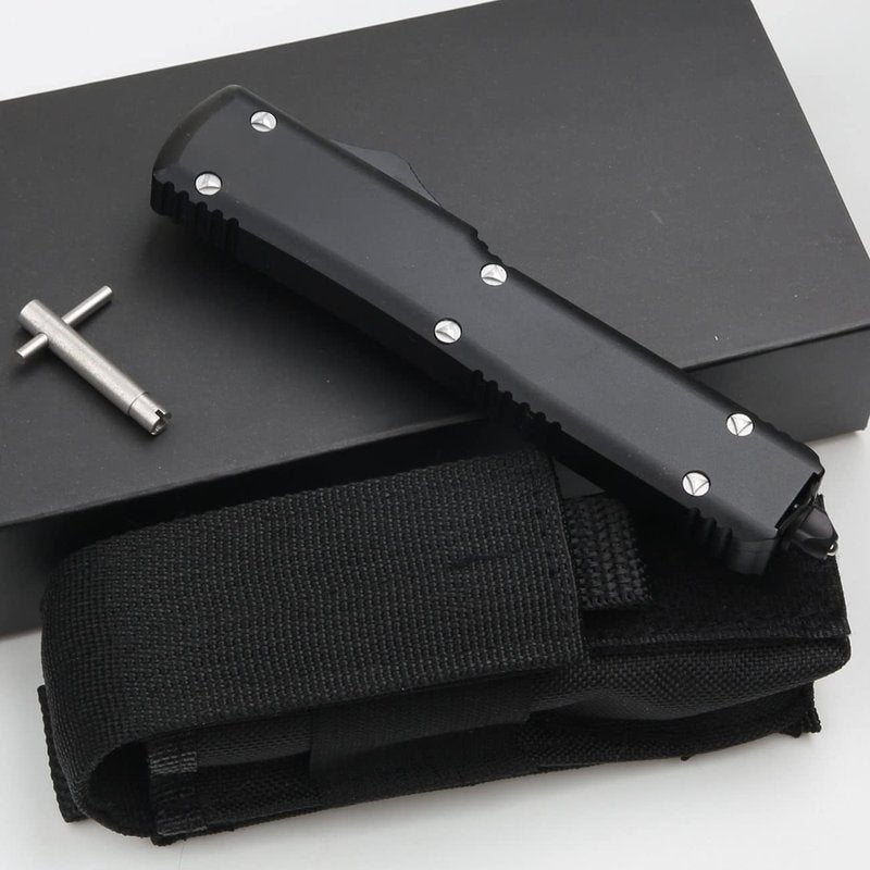 Outdoor Hunting Knife, Tactical Pocket Knife, Black Aluminum Alloy Handle 6063, Outdoor Camping Survival Knife