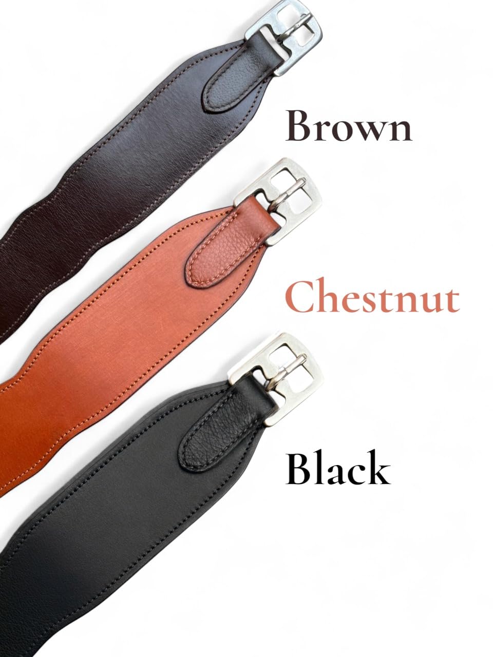 Majestic Ally Wide Body English Stirrup Leathers for Equestrian Riding, Black, Brown, Chestnut, 48-54-60 Inch (Black, 54")
