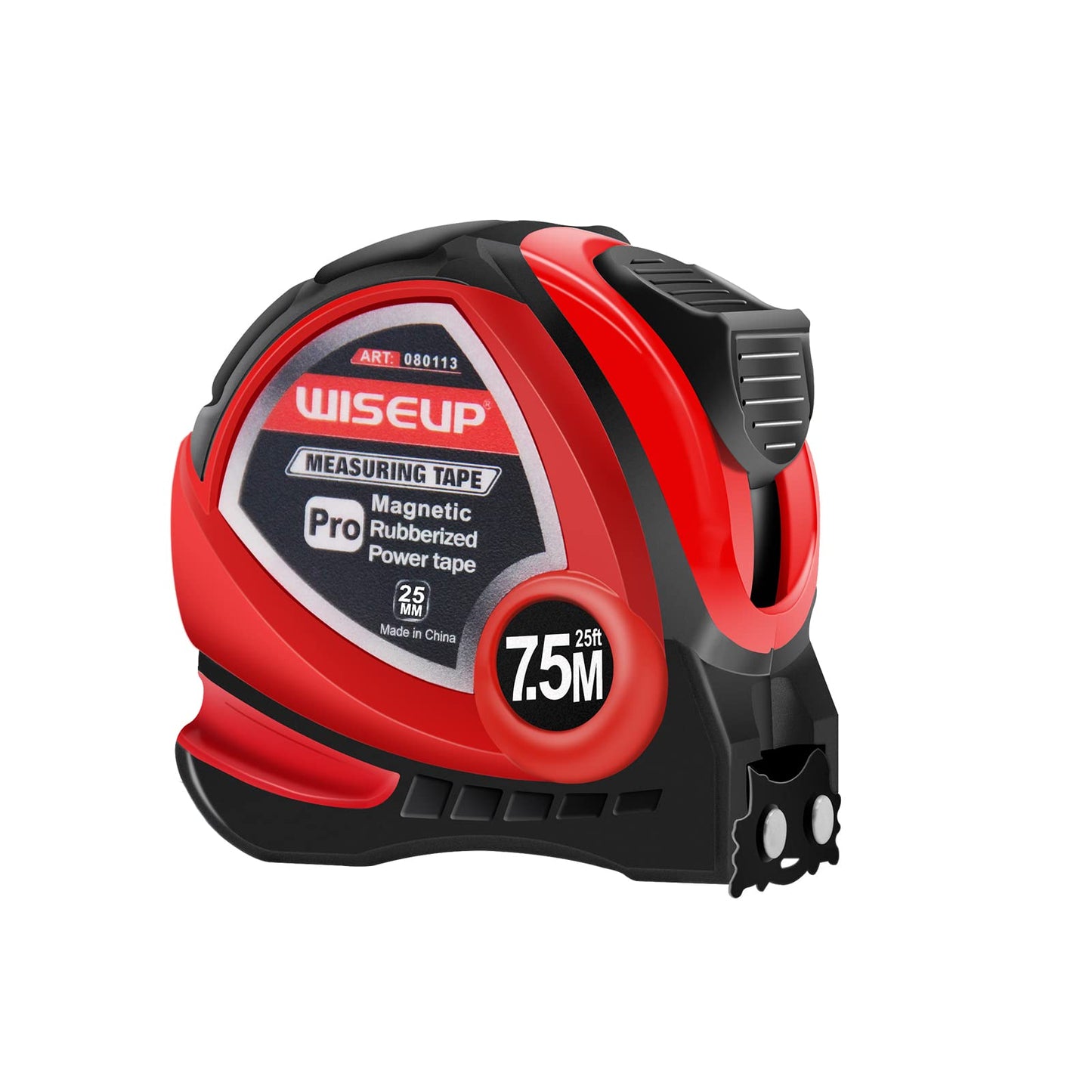 WISEUP Industrial Magnetic Tape Measure with Fractions 1/8 and Metric,Easy to Read,Measuring Tape with Belt Clip for Surveyors,Engineers,Household,Carpentry,Construction (1, 16 FT) (25 FT)
