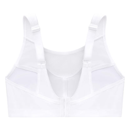 Full Figure Plus Size No-Bounce Camisole Sports Bra Wirefree #1066 White