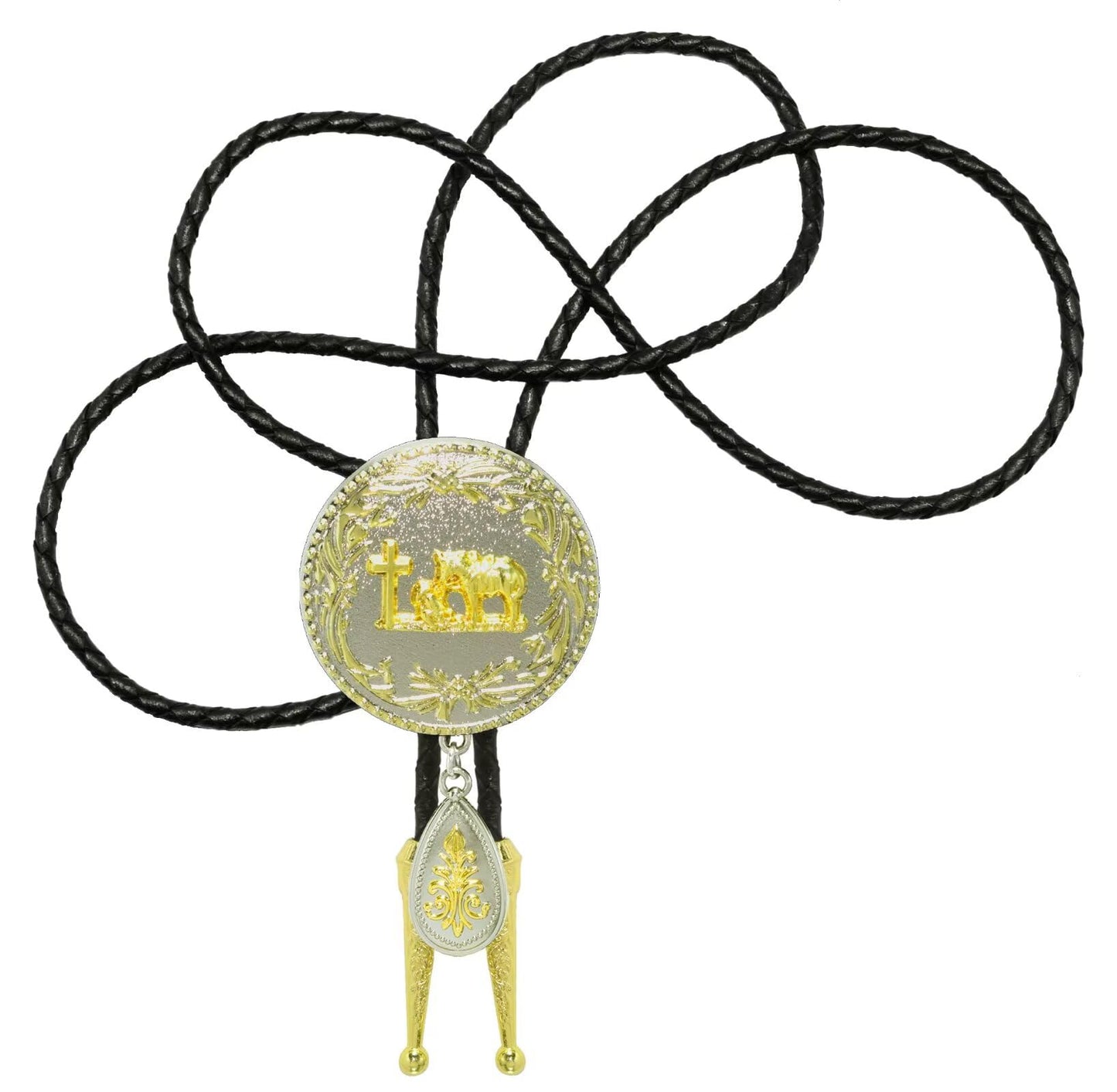 GURANSE Golden Acanthus Prayer Horse Bull Bolo Tie With Cowboy Western Style Necktie