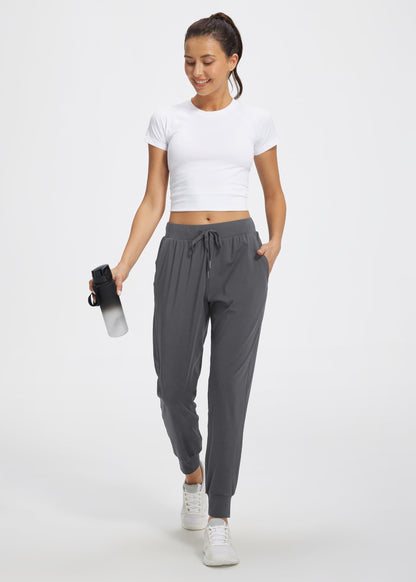 Libin Joggers for Women Petite/Regular/Tall Dance Sweatpants Athletic Workout Tapered Lounge Casual Teacher Pants for Running Yoga Cloths, Dark Grey XL