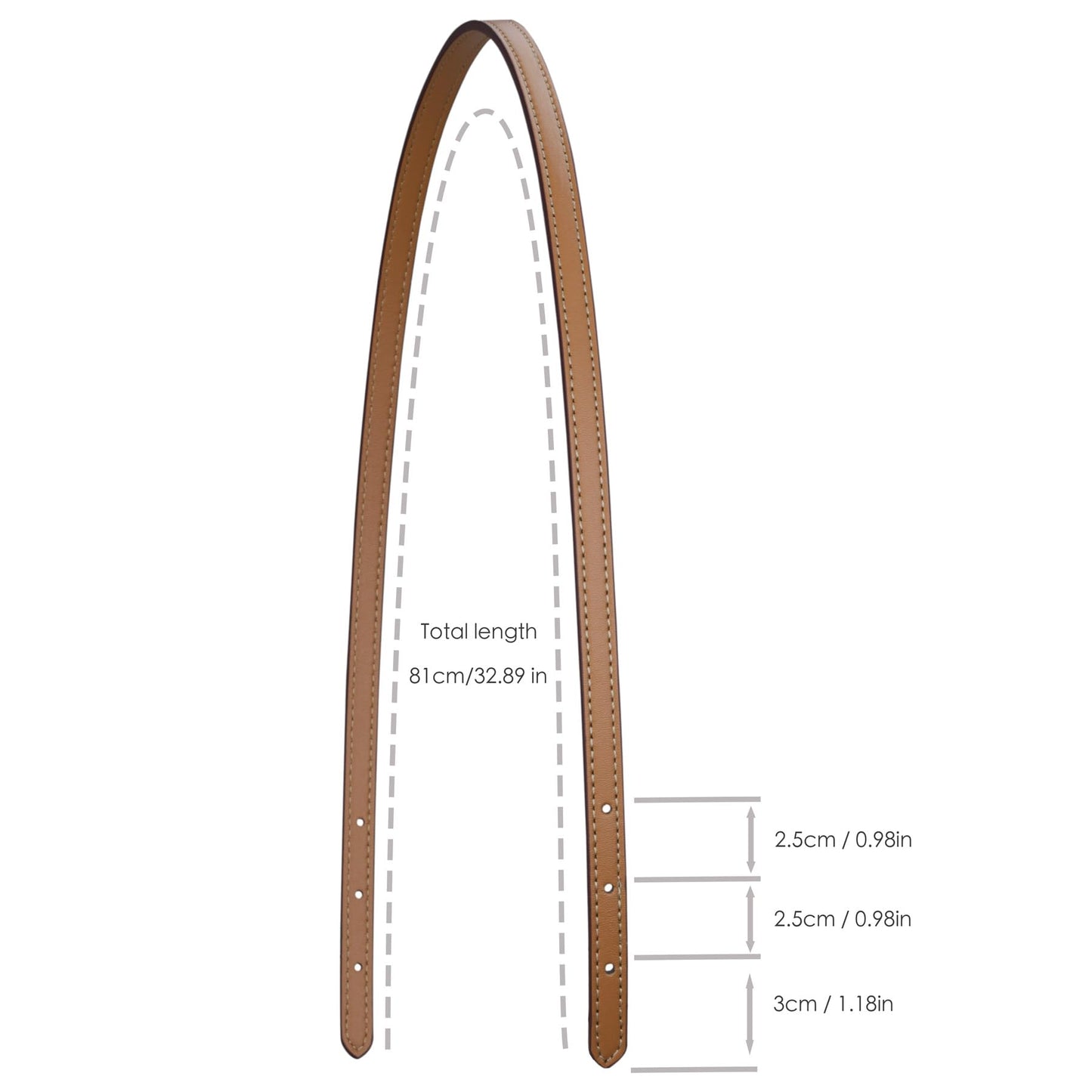 ALLZEDREAM Microfiber Leather Purse Strap Replacement Tote Bag Handbag Shoulder Handles 2 Pcs, Khaki, 1.8cm
