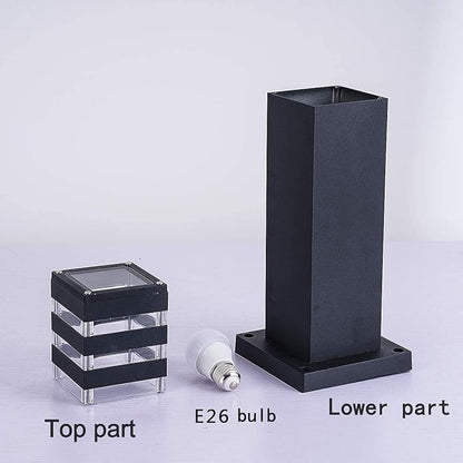 Pathway Lights Post Lights IP55 Waterproof Outdoor Lamp Post Lawn Light Floor Lamp E26 Lampholder Hardwired Suitable for 12V / 24V / 120V Voltage（16in, Black）