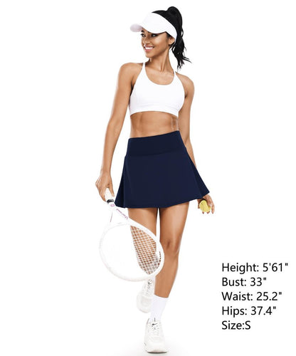FULLSOFT Women's Tennis Golf Skirts with Pockets High Waisted Pleated Athletic Skorts Shorts for Pickleball Workout(White,Medium)