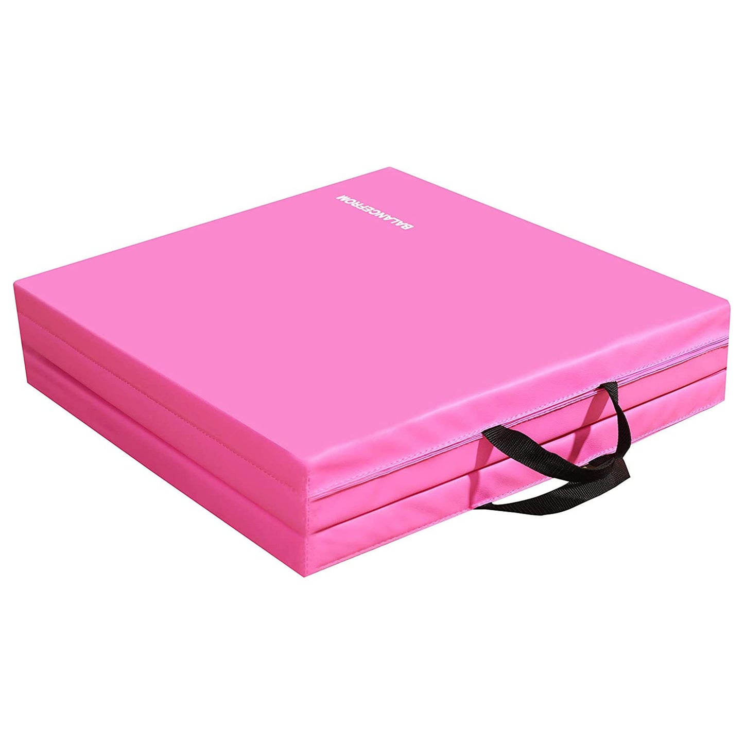 BalanceFrom 6x2 Feet 3-Panel Folding Gymnastics Mat – 1.5-Inch Thick Pad with Vinyl Surface and Carrying Handles for Tumbling, Yoga, Pilates, Home Workouts, and Martial Arts