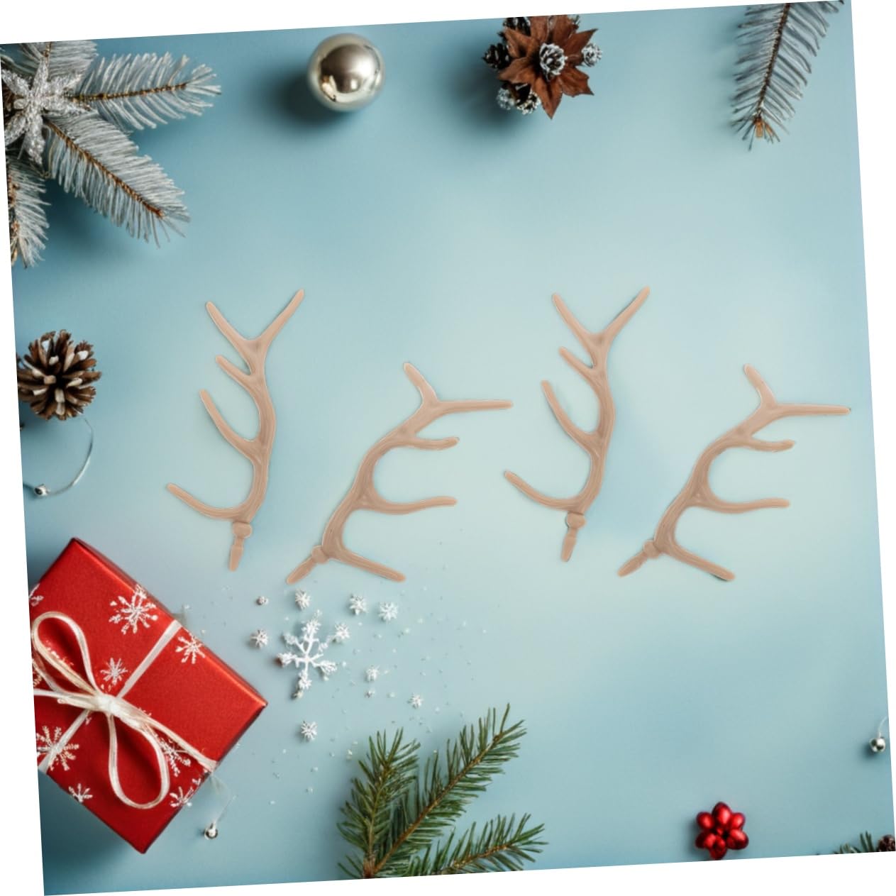 Angoily Reindeer Antlers, 24 PCS Reindeer Antlers for Craft, Christmas Deer Antler Snowman Arm Craft, Artificial Plastic Antler Ornament, Deer Antler Decor DIY Dry Tree Branch Twigs
