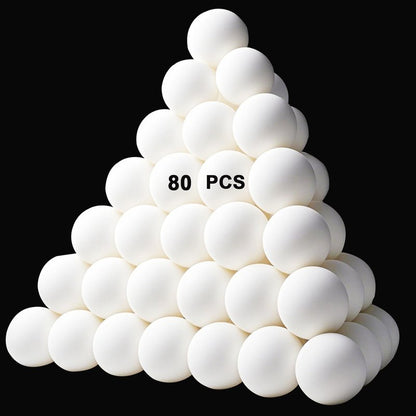 XIPEGPA 80 PCS Table Tennis Balls Ping Pong Balls 40 mm Entertainment Plastic Balls for Game Party Sports Activities Fun Games Handicrafts Pet Toy (White, 80)