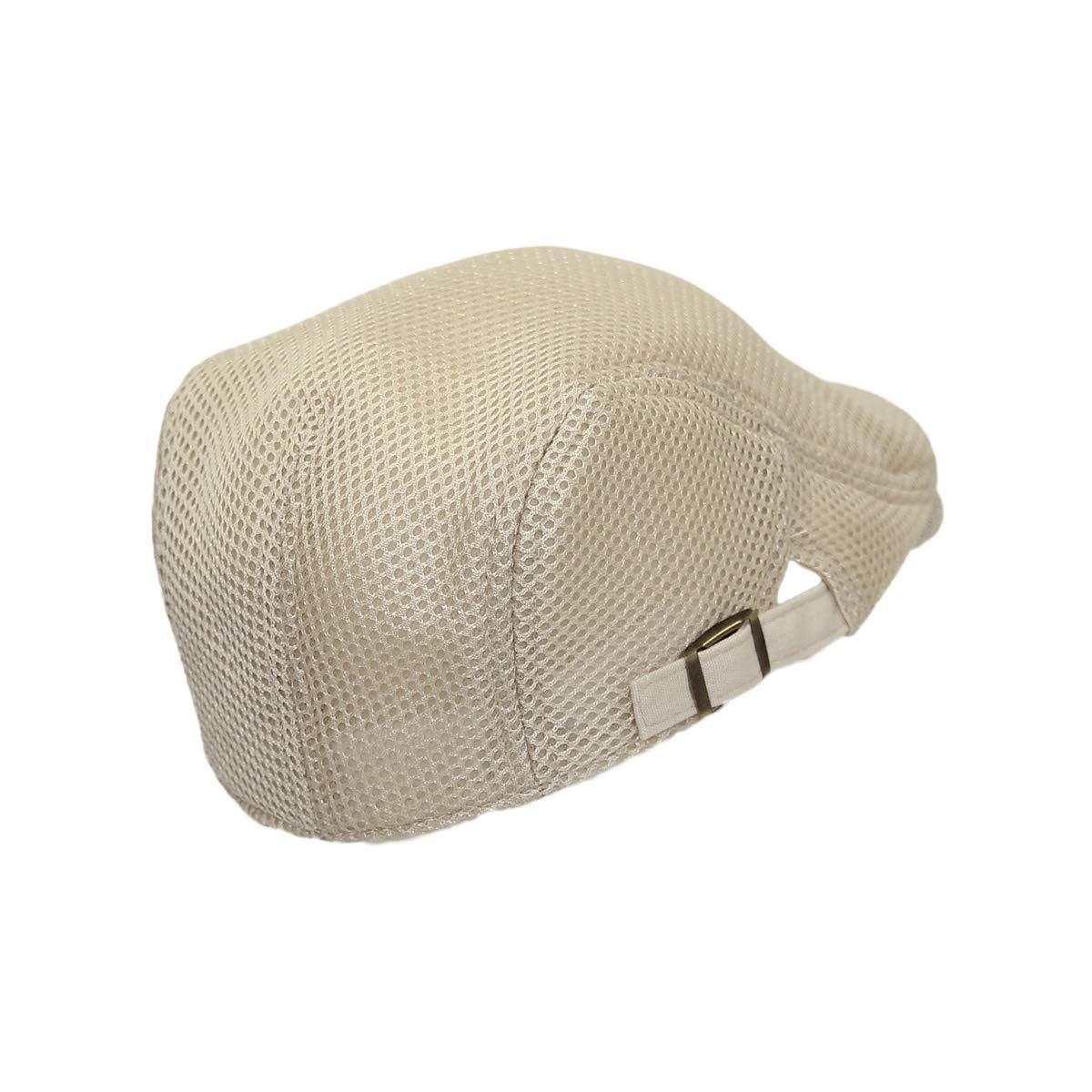 WITHMOONS Ivy Cap Summer Linen-Like Cotton Newsboy Irish Golf Hats MZ30038 (Mesh_Beige)