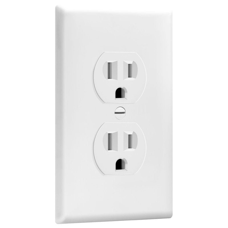 ENERLITES Duplex Outlet and Wall Plate Bundle, Tamper-Resistant Electrical Receptacle, 15A 125V, Self-Grounding, 2-Pole, UL Listed, 61581-TR-WWP, White