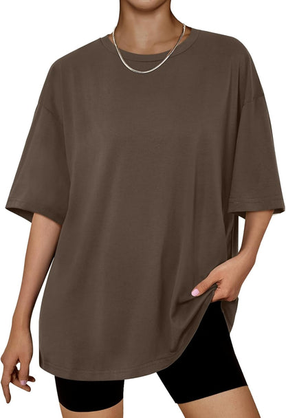 Trendy Queen Womens Oversized Summer T Shirts Plus Size Batwing Cute Casual Tops Short Sleeves Fashion Workout Clothes