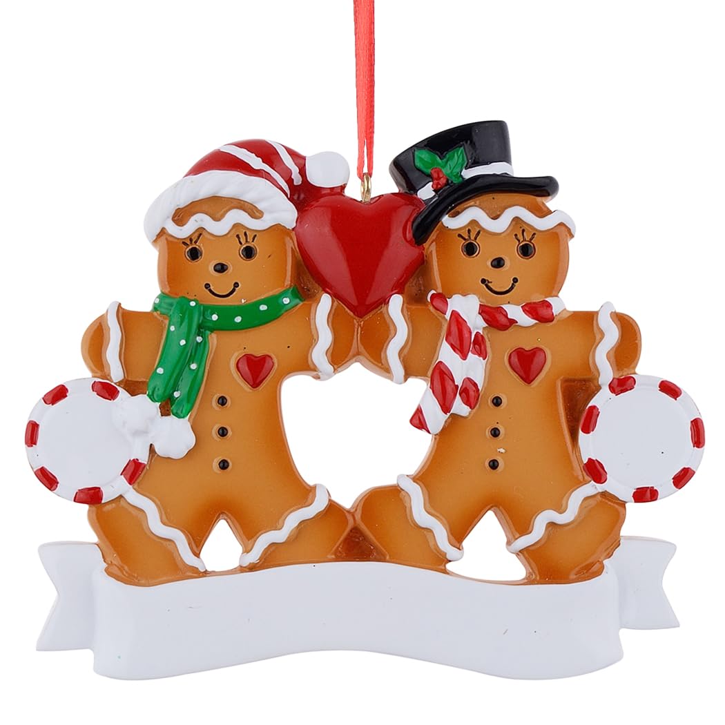 2025 Cookies Christmas Ornament - Personalized Gingerbread Family of 2 Ornaments - Nostalgic Gingerbread Family Christmas Ornament - 2025 Custom Gift for Parents, Grandparents
