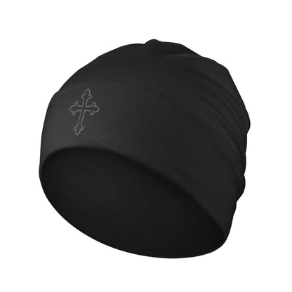 Christian Cross Black Beanie Hat for Men Women Winter Hats Knit Slouchy Hats Skull Cap Hedging Hat