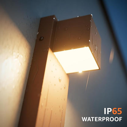 2 Pack 13" Modern Outdoor Led Wall Light,16W 3000K 1200Lumen Porch & Patio Hardwired Wall Mount Wall Sconces,Exterior IP65 Waterproof Aluminum Wall Lamp for Front Door Garage Garden(Rust)