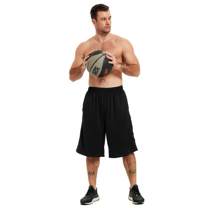 HQUEC Men's 12" Basketball Shorts Long Athletic Workout Gym Mesh Shorts Below Knee Loose-Fit with Pockets Black 2XL