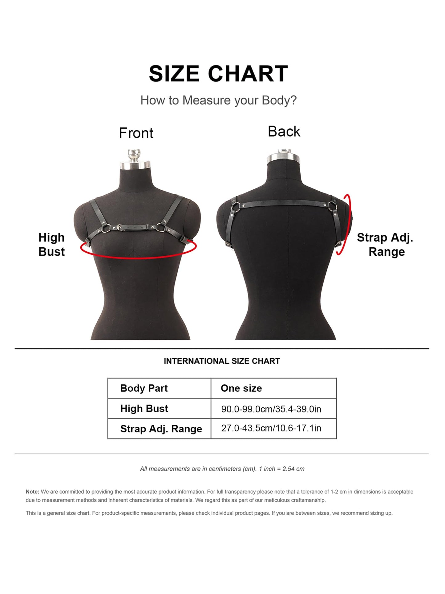 Adjustable PU Leather Chest Harness for Women, Gothic Punk Shoulder Strap Belt with Alloy Buckles, Fashion Body Accessory for Festival, Rave, Cosplay, Streetwear Outfit(Fit Upper Bust 35.4-39.0in)