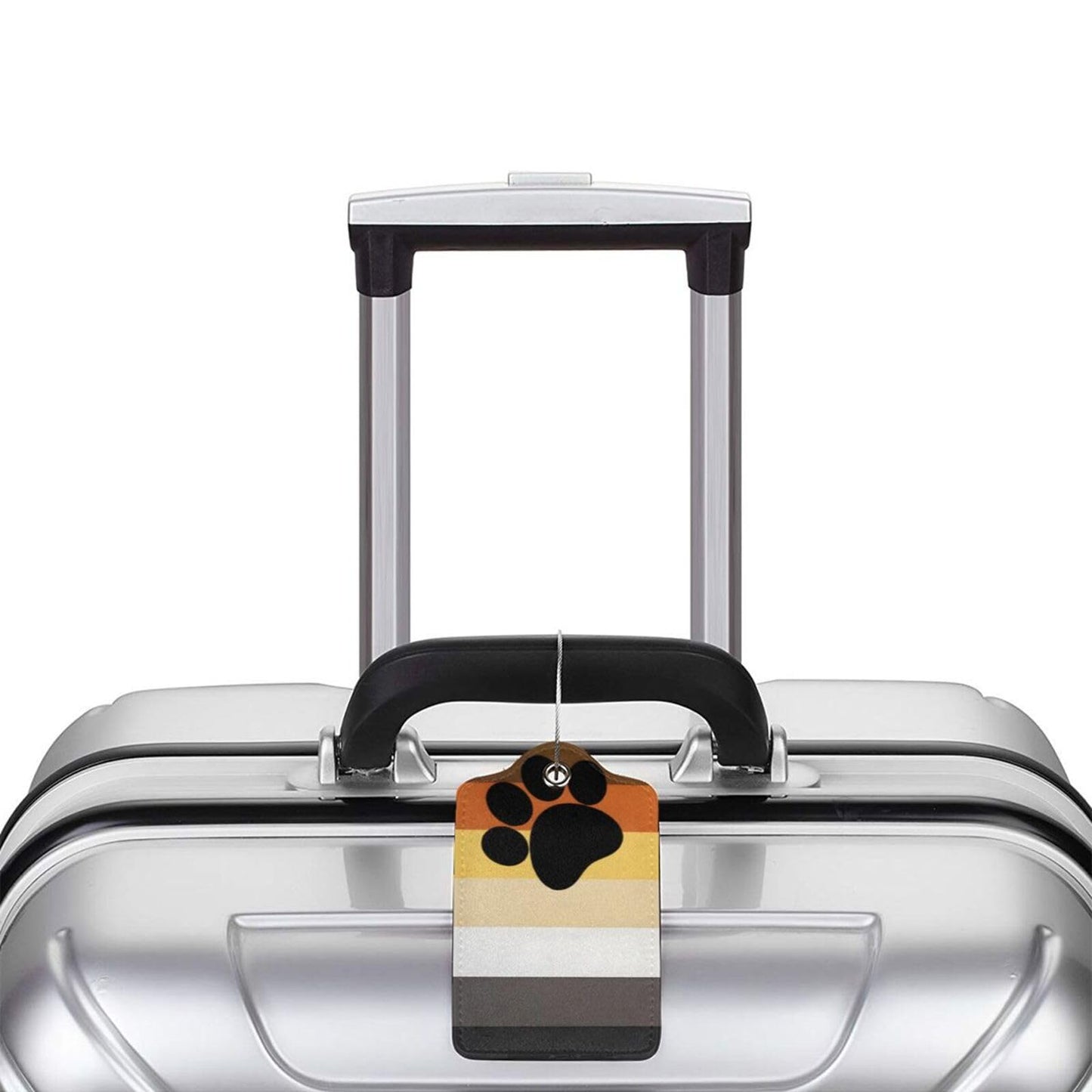 LGBT Rainbow Luggage Tag 2 Pcs Progress Pride Luggage Tag Gay Pride Bear Paw Tag for Suitcase Travel Backpack