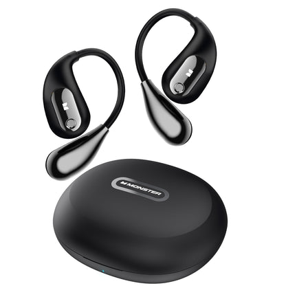 Monster Open Ear AC210 Headphones, Bluetooth 5.4 Earphones Stereo Sound, Wireless Headphones 30 Hours Playback, Type-C Charging, IPX5 Waterproof Open Ear Earbuds,Black