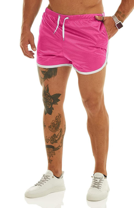Ouber Men's Fitted Shorts Bodybuilding Workout Gym Running Tight Lifting Shorts with Pockets Green, L