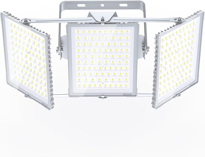 750W 2025 Plus New Upgraded LED Flood Light Outdoor, 75000LM Super Bright Stadium Lights, 6000K Daylight White, IP66 Waterproof, 3 Heads Adjustable Outdoor Floodlight for Yards, Arena, Garden