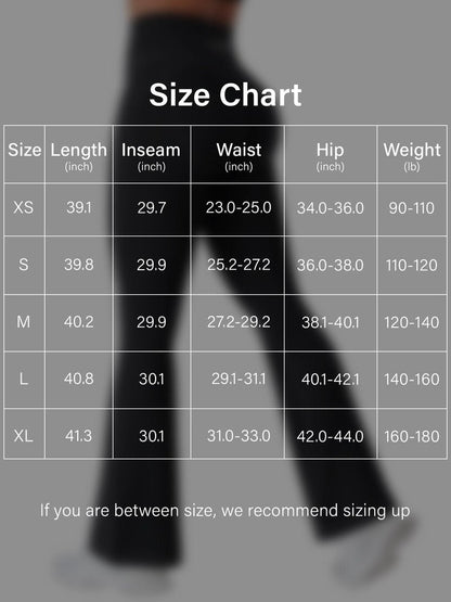 YEOREO CoreFlex Mini Flare Workout Leggings with Pockets for Women Butt Lifting High Waisted Hidden Scrunch Gym Denim Pants Black