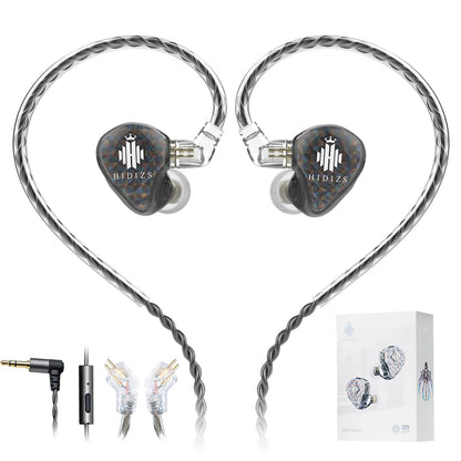 Hidizs MS1 Galaxy IEM Gaming Earphones - Dual Magnetic Engine for Immersive Gaming Sound Wired Earbuds/Inline Mic/Detachable 2-Pin Cable, 3.5mm Plug