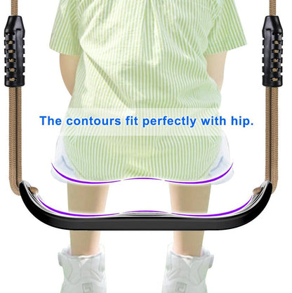 SELEWARE Plastic Swing Seat, Non Slip Tree Swing Set with Adjustable Rope and 4 Carabiners, Heavy Duty Playground Swing Set Accessories for Kid Indoor Outdoor Backyard, Black, 2 Pack