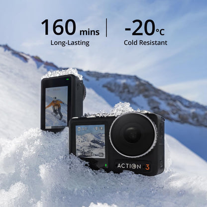 DJI Osmo Action 4 Adventure Combo, with 64GB Card, Action Camera 4K with 1/1.3" Sensor, 12h Extended Battery Life with 3 Batteries, Dual OLED Touchscreens, Mini Action Camera for Travel, Vlog