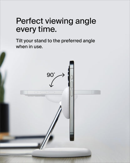 Belkin MagSafe-Compatible Charger, 3-in-1 Wireless Charging Station, Qi2-Certified 15W Wireless Charge for Apple iPhone 17 Series, Apple Watch, AirPods w/Non-Slip Base, 40W Included - Black