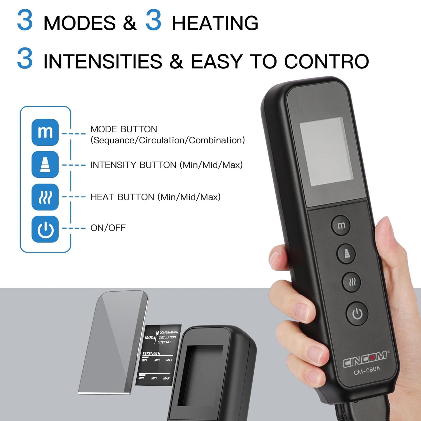 CINCOM Leg Massager with Heat and Compression, Air Compression Leg Massager for Circulation and Pain Relief Muscles Relaxation Gifts FSA - HSA