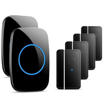 Door Chime When Door Opens, FullHouse Door Sensor Wireless Entry Alarm with 1000ft Range, 60 Chimes and 5 Volume Levels for Business/Store/Home/Office