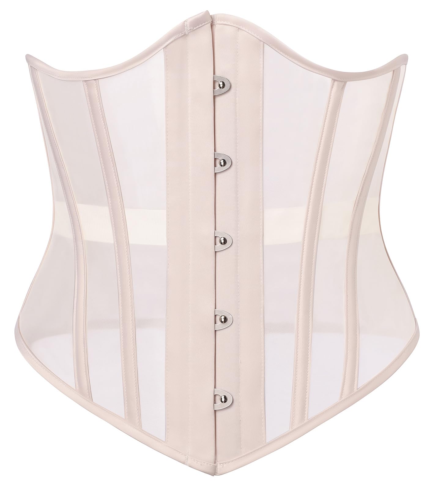 Scarlet Darkness Corset Belt for Women Renaissance Boned Underbust Corset Mesh Wide Waist Belt Apricot Size 10