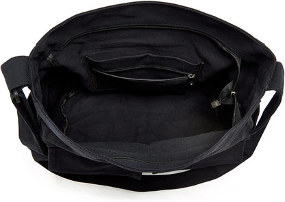 Women Men Crossbody Shoulder Bag Large Hobo Bag with Multiple Pockets Canvas Messenger Tote Bag for Women and Men