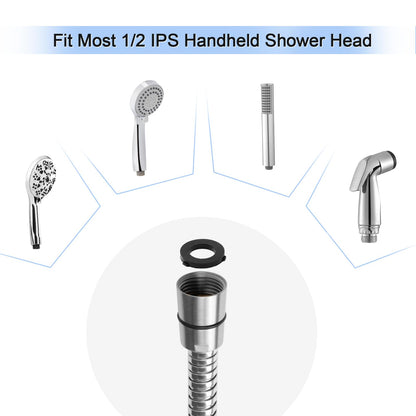 Eisinly Shower Hose, 79 Inches Extra Long Stainless Steel Handheld Shower Head Hose with Brass Insert and Nut, Flexible, Brushed Nickel