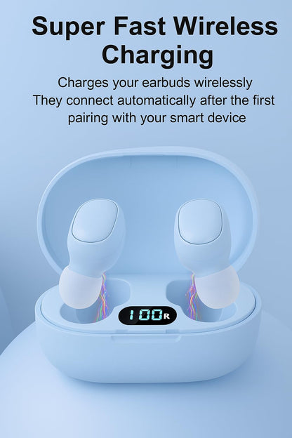 Acuvar Waterproof Bluetooth Headphone Wireless Earbuds – Bluetooth 5.0 Earbud Wireless Headphone with Microphone, Touch Controls, Noise Cancelling, 3D Stereo Bass & Smart LCD Charging Case (Blue)