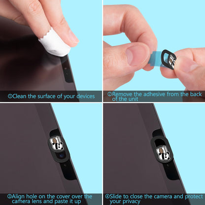 Laptop Camera Cover Slide, Panda Webcam Cover, 0.02 inch Cute Laptop Accessories for iPhone iPad iMac MacBook Pro Air Laptop PC Smartphone Tablet, Camera Privacy Covers Protect Your Visual Privacy