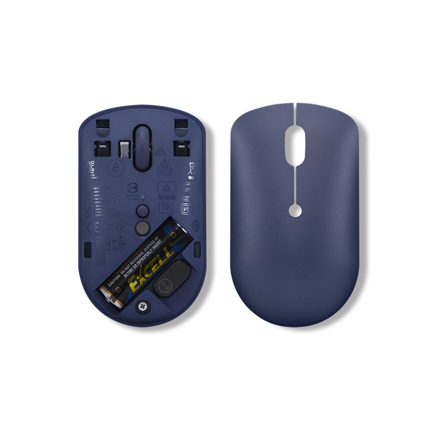 Lenovo 540 Wireless Computer Mouse for PC, Laptop, Computer with Windows or Chrome OS - 2.4 GHz USB-C Wireless Pairing Receiver - Compact Size - 18-Months Battery Life - Ambidextrous -Abyss Blue