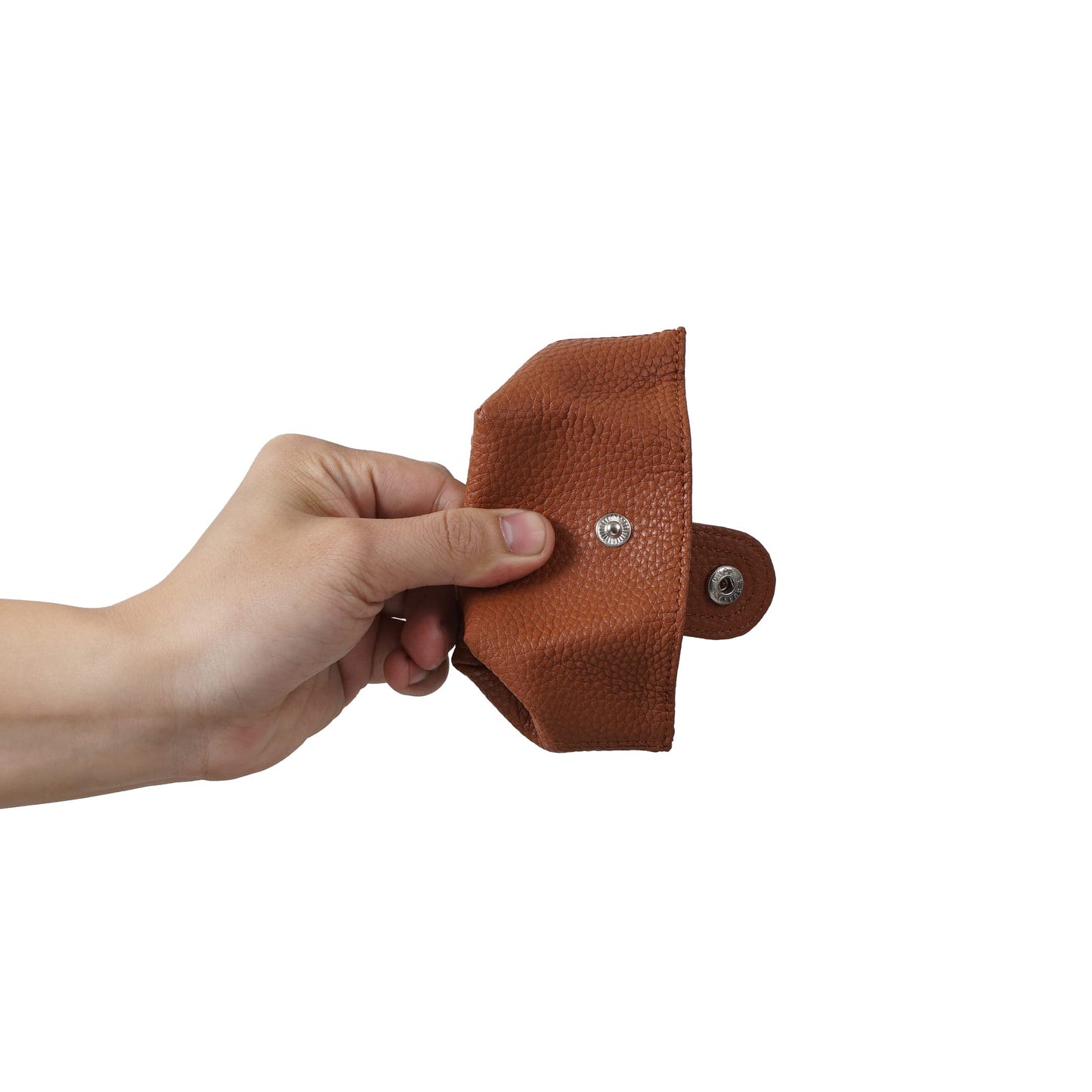 Cockatoo Genuine Leather Coin Pouch Change Holder, Mini Snap Pocket Wallet for Men Women (Brown, Small)